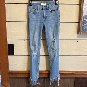 Free People Distressed Blue Jeans
